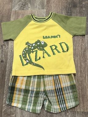 Kids Yellow & Green 'Leapin' Lizard' Matching Set